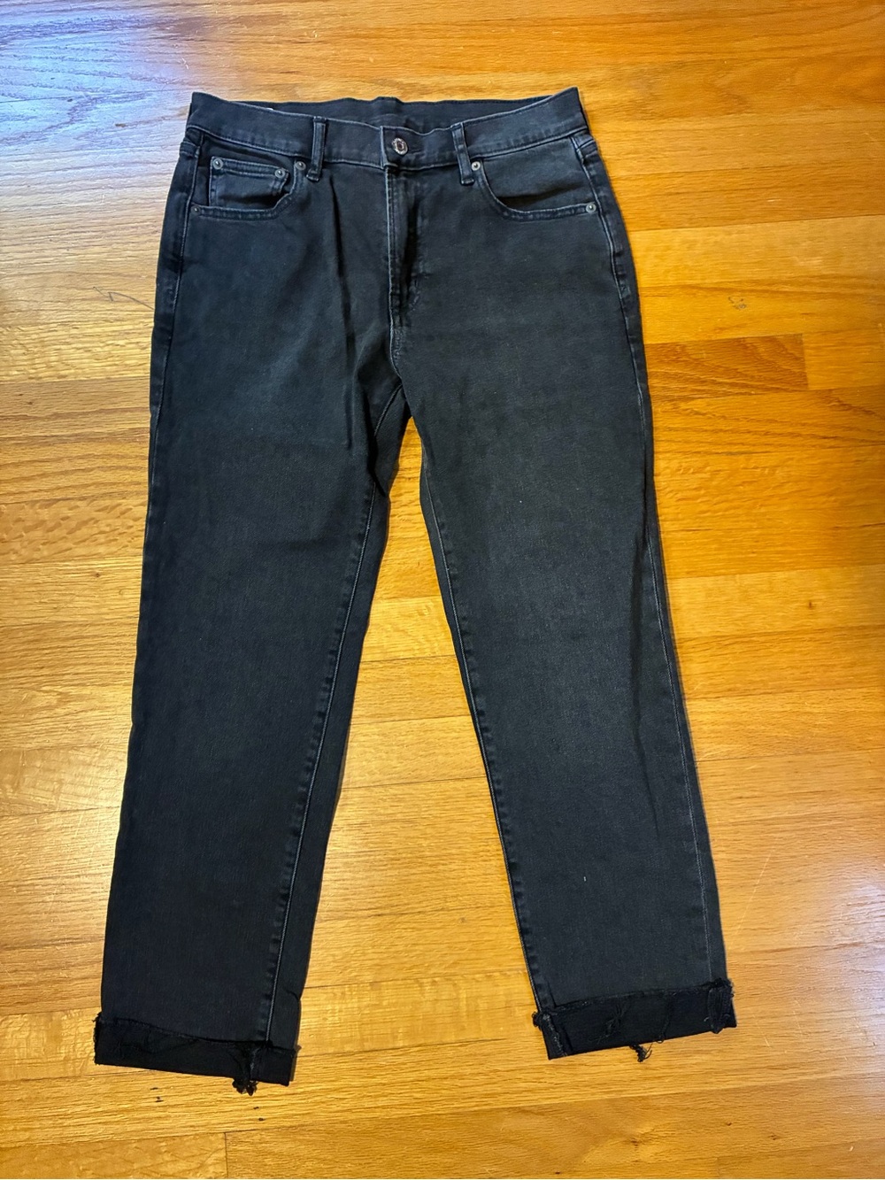 Gap Girlfriend Mid Rise Denim Jeans Dark Wash Black Women’s 27 4R